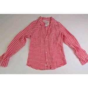 Frank & Eileen Linen Gingham Check Button Down Shirt Size Medium